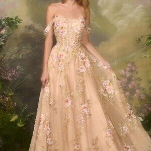 New formal mother of the bride dress. Prom pageant gala evening wedding gown